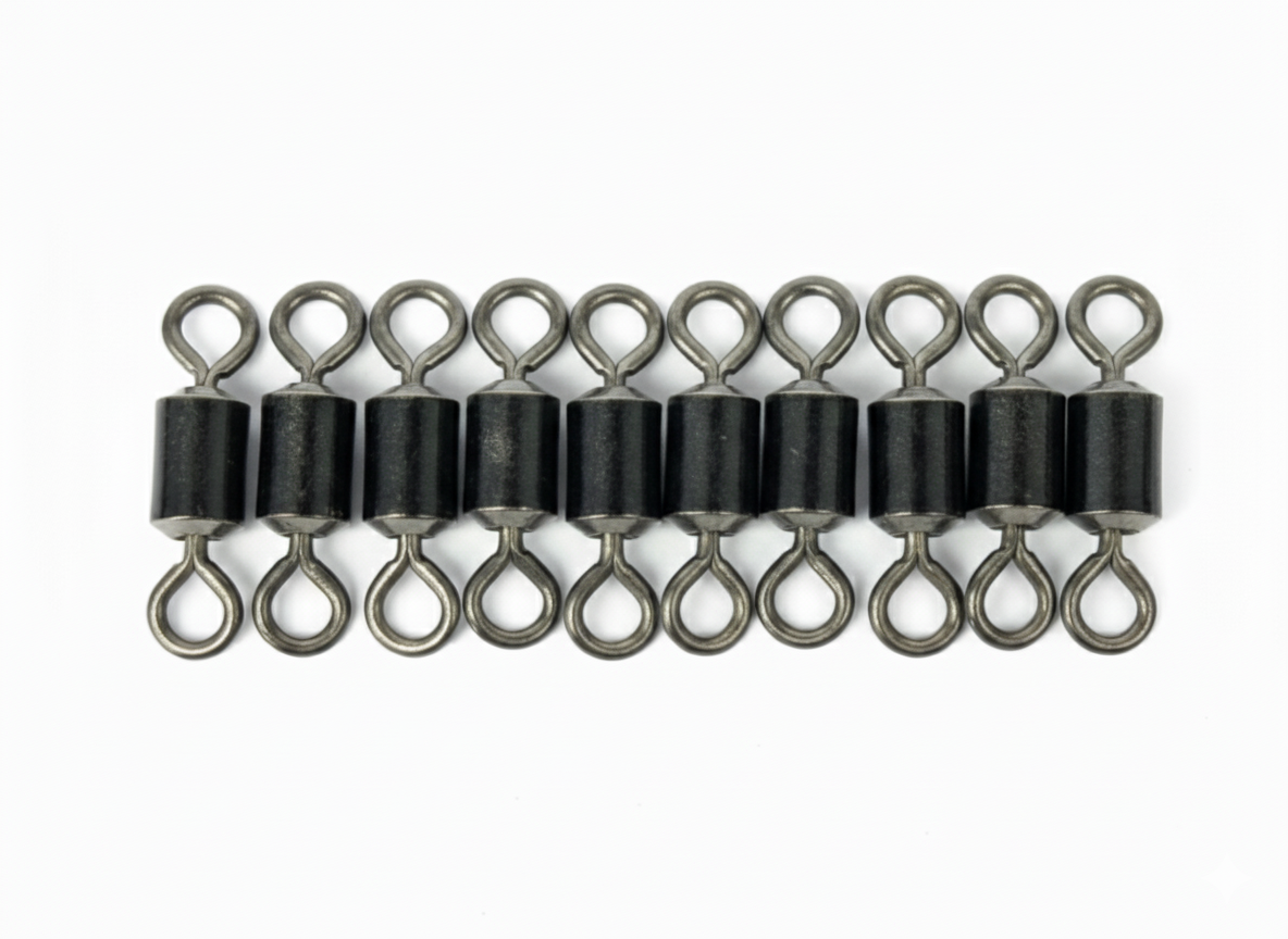 Stainless Barrel Swivels, Black Nickel Finish (10 Pack)