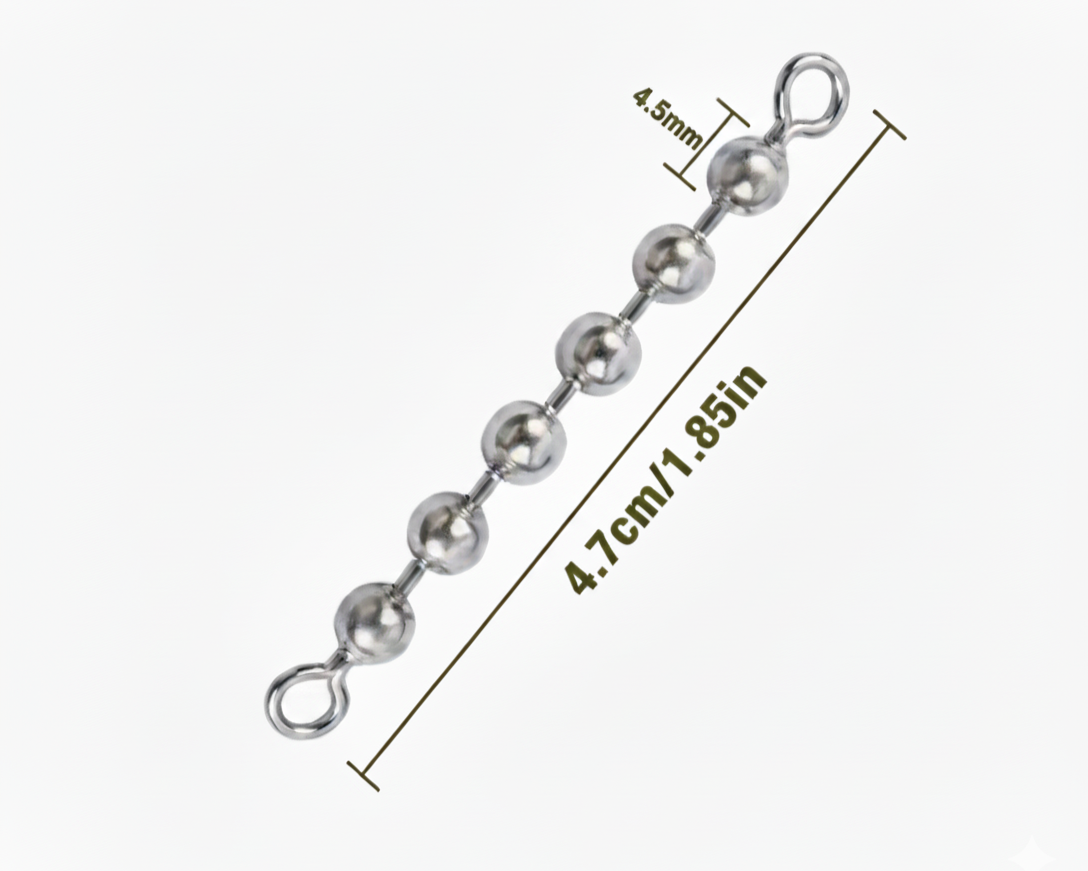 Stainless 6-Bead Swivels (4 Pack)