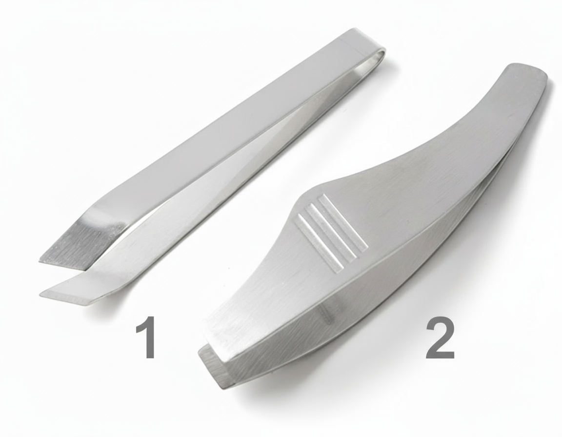 Fish Bone Tweezers, Stainless Steel. (2 Sizes with Comfort Grip)
