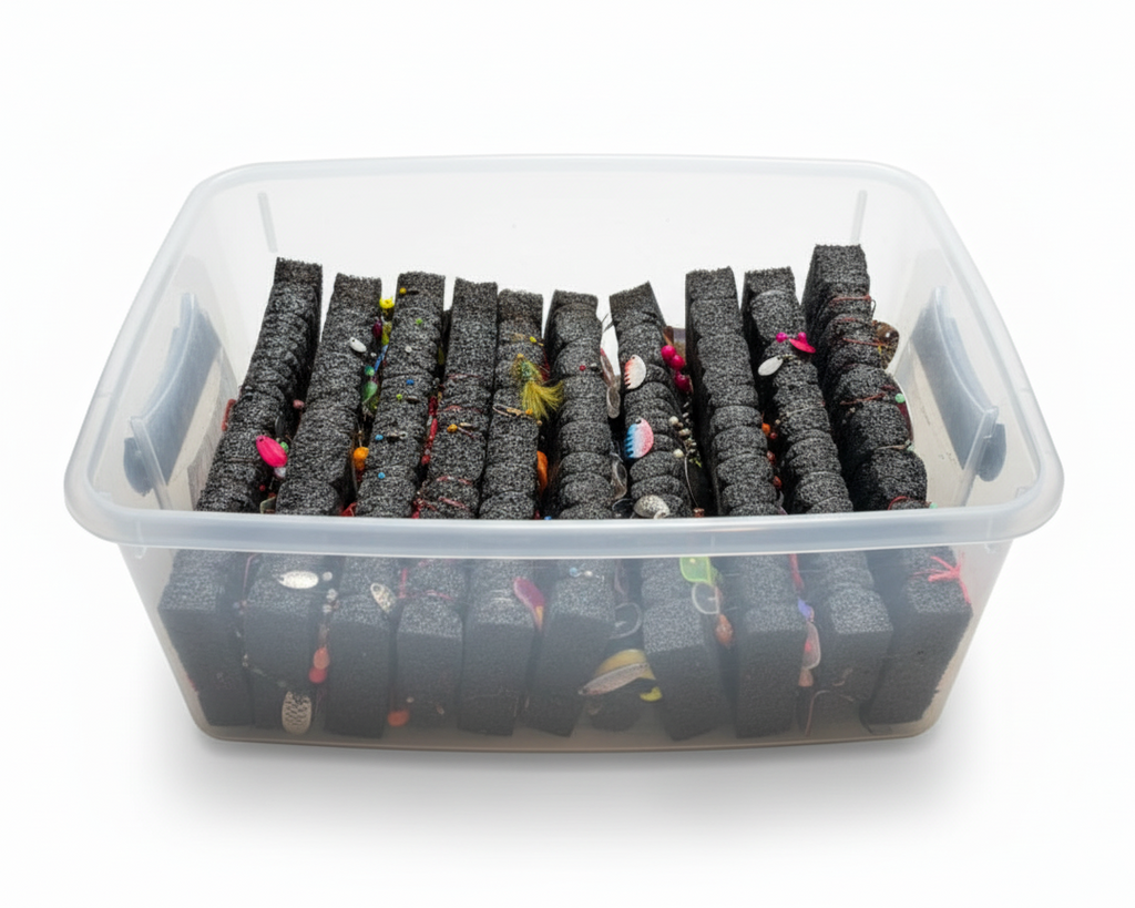 Foam Fishing Leaderboard – Floating Tackle Organizer (Charcoal Grey, 2 Sizes)