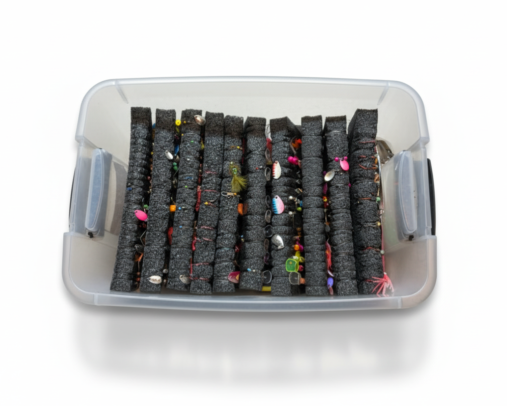 Foam Fishing Leaderboard – Floating Tackle Organizer (Charcoal Grey, 2 Sizes)