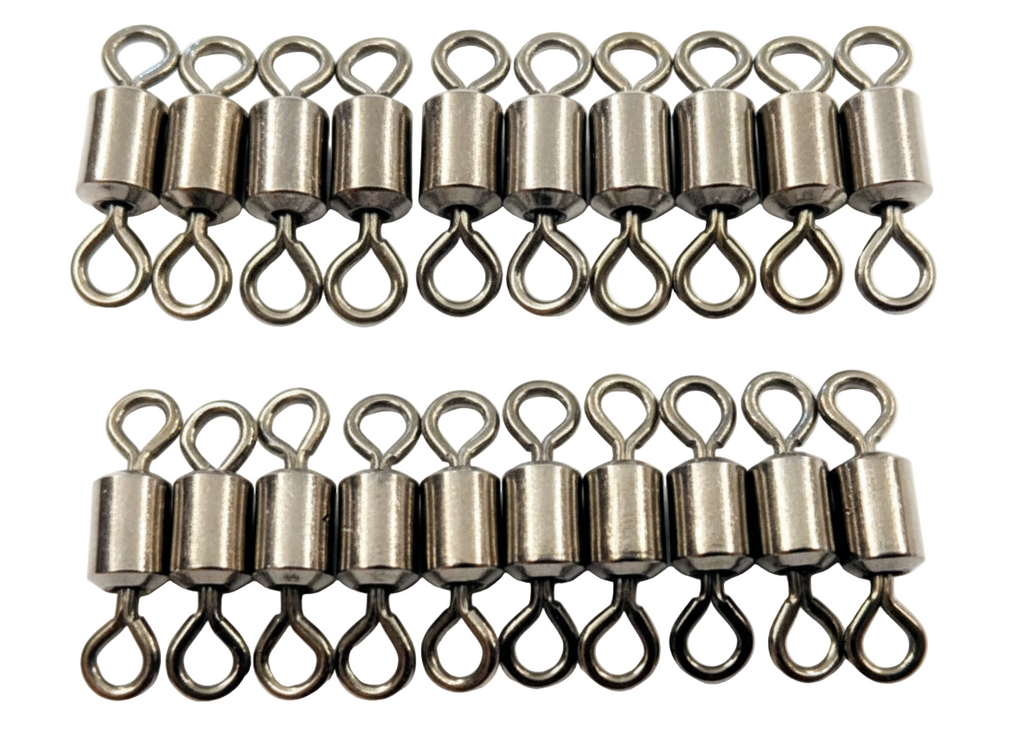 Stainless Barrel Swivels, Black Nickel Finish (10 Pack)