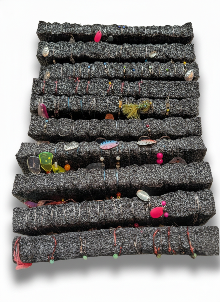 Foam Fishing Leaderboard – Floating Tackle Organizer (Charcoal Grey, 2 Sizes)