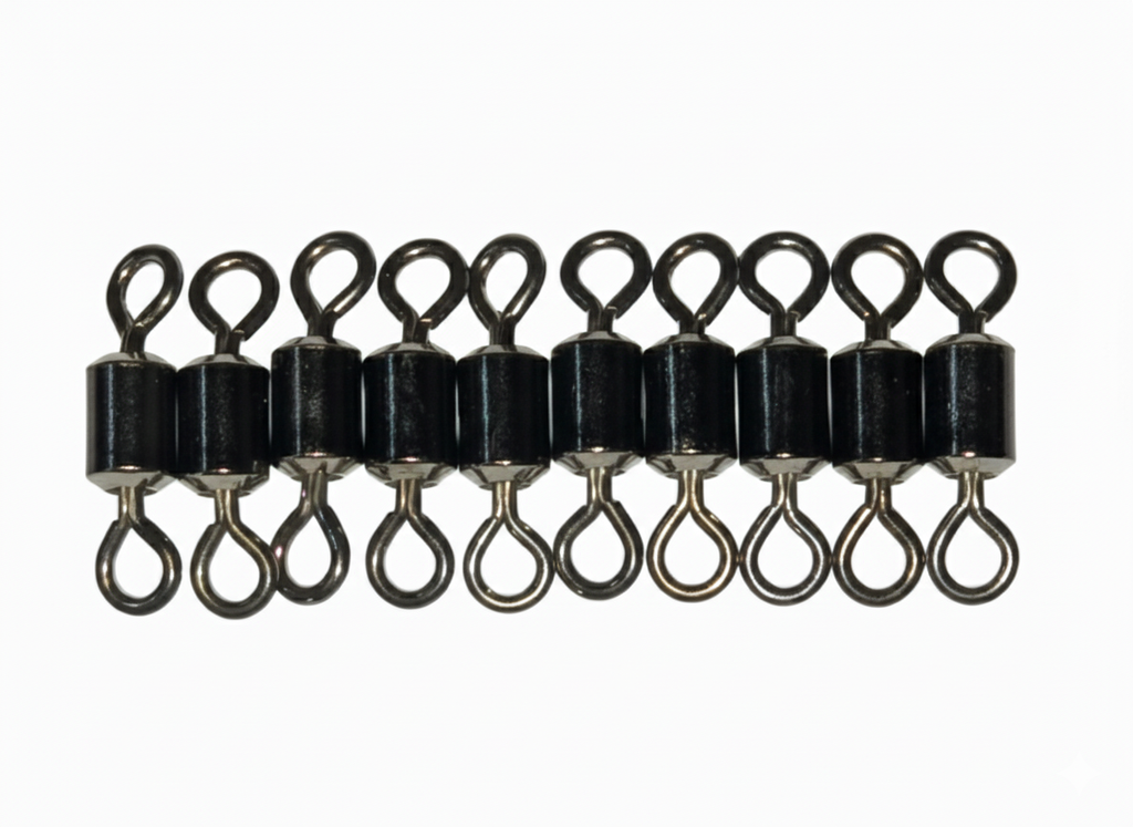 Stainless Barrel Swivels, Black Nickel Finish (10 Pack)